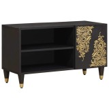 vidaXL Cabinet TV cu raft Negru 80 x 33 x 46 cm Lemn de mango solid 4018823