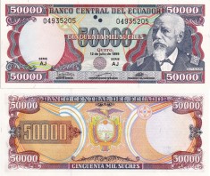 ECUADOR 50.000 sucres 1999 UNC!!!