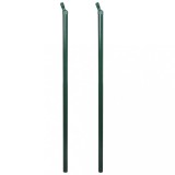 Bare Gard Fier 175cm, Verde Inchis, Diametru 34mm, Set 2 Bucati, Elemente Gard, Gradina