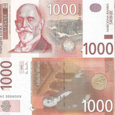 SERBIA █ bancnota █ 1000 Dinara █ 2003 █ P-44b █ UNC █ necirculata