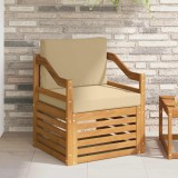 vidaXL Canapea de exterior Lemn de acacia solid și poliester natural 3436373