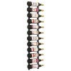 VidaXL Suport sticle de vin montat pe perete, 12 sticle, negru, fier