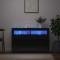 Servantă cu lumini LED, negru extralucios, 115,5x30x75 cm