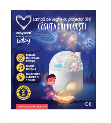 Lampa de veghe EASYCARE BABY 3in1 cu proiectii &amp;quot;Casuta din povesti&amp;quot; foto