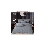 Cumpara ieftin Lenjerie de Lux cu Pliuri si Volan, 6 Piese pentru Pat Dublu - PUC147