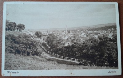 Carte postala, Cluj, vedere generala, perioada interbelica foto
