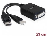 Adaptor Displayport la DVI-D Single Link 24+5 T-M activ, Delock 61855