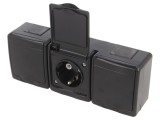 Conector Alimentare AC 250V 16A Negru Murale