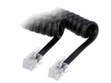 Cablu Telefon Spiralat &Icirc;mpletit Negru 5m