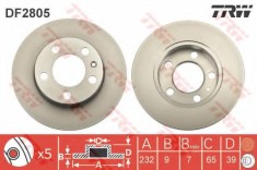 Disc frana SKODA FABIA I (6Y2) (1999 - 2008) TRW DF2805