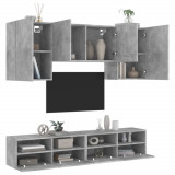 Unitati TV de perete, 5 piese, gri beton, lemn prelucrat GartenMobel Dekor, vidaXL