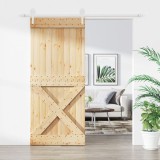 VidaXL Ușă glisantă cu set feronerie, 90x210 cm, lemn masiv de pin