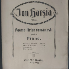 PARTITURA LEIPZIG: ION HARSIA (1888-1915): POEME LIRICE ROMANESTI PT PIAN: VALS