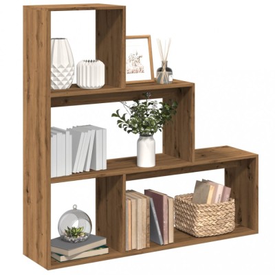 vidaXL Bibliotecă/separator 3 nivel stejar artizanal 123x29x123cm lemn 857993 foto