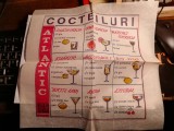 Șervețel cu cocktailuri de la Barul Atlantic