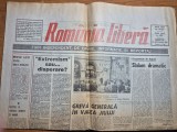 ziarul romania libera 25 septembrie 1991 - greva generala in valea jiului