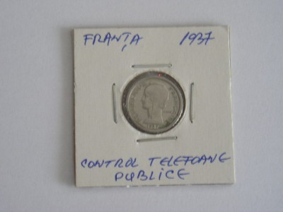 M3C1 82 - Jeton de colectie - control telefoane publice - Franta - anul 1937 foto