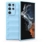 Husa pentru samsung galaxy s22 ultra, antisoc, margini striatii, magic shield, bleu