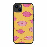 Husa iPhone 14 - Skino Doll, buze galben roz