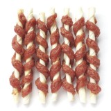 Set Recompense pentru Caini, Baton din piele invelit cu carne de rata 12.5 cm, 37 buc