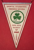 Fanion meci fotbal SPORTUL STUDENTESC BUCURESTI - OMONIA NICOSIA (Cupa UEFA 17.09.1986)