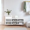 Pantofar, alb extralucios, 102x36x60 cm, lemn compozit