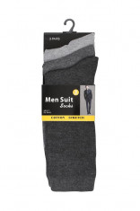 Set 3 perechi sosete pentru costum barbati Men Suit Socks, gri/gri deschis, marimea 39-45 foto