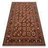Covor L&acirc;nă KESHAN franjuri, Ornament, cadru oriental 7874/53588 vin roșu, 120x145 cm