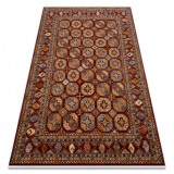 Covor L&acirc;nă KESHAN franjuri, Ornament, cadru oriental 7874/53588 vin roșu, 250x340 cm