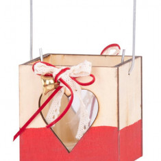 Decorațiuni MagicHome Crăciun Woodeco, felinar cu sticlă, pachet. 5 buc, 8x8 cm