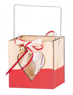 Decorațiuni MagicHome Crăciun Woodeco, felinar cu sticlă, pachet. 5 buc, 8x8 cm foto