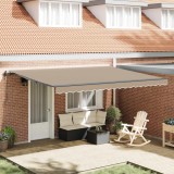 vidaXL Cortina Retractabilă Bej 450 &times; 300 cm Țesătură și Aluminiu 3330975