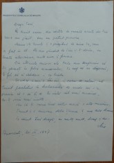 Scrisoare Mia Groza catre fratele ei Octavian Groza, student la Moscova