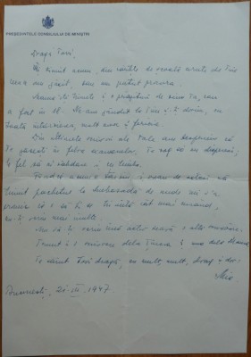 Scrisoare Mia Groza catre fratele ei Octavian Groza, student la Moscova foto