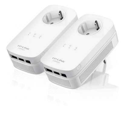 Tp-link AV1200&amp;nbsp;3-Port&amp;nbsp;Gigabit&amp;nbsp;Passthrough&amp;nbsp;Powerline&amp;nbsp;Starter Kit, 1200Mbps Powerline Datarate, Line-Neutral/Line-Ground 2*2 MIMO,&amp;nbsp;3 Gigabit&amp;nbsp;Ethernet foto