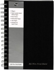 Caiet cu Spirala Pukka Pad A5, 160 Pagini Dictando, Microperforatii, Coperti Intarite, Negru