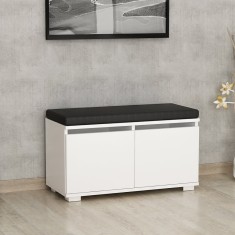 Dulap pantofi Brande 42x80x35cm alb negru [en.casa] HausGarden Leisure