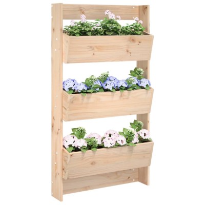 vidaXL Jardinieră de perete cu 3 niveluri 60x18,5x110 cm lemn pin foto