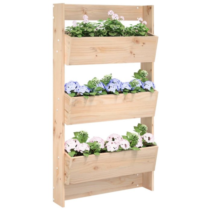 vidaXL Jardinieră de perete cu 3 niveluri 60x18,5x110 cm lemn pin
