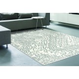 Covor Model Sofia 41009-1166, Marime 120 x 200 cm, Alb, Gri, Inaltime Fir 10 mm, Antialergic, Polipropilena, Living, Dormitor, Sufragerie, Birou