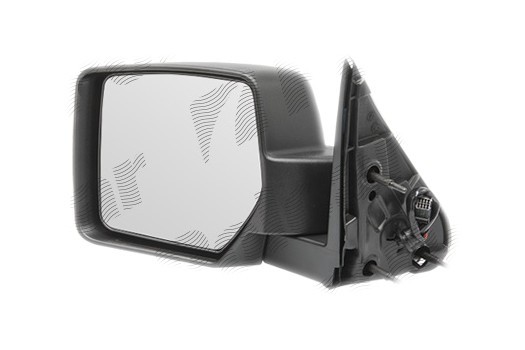 Oglinda exterioara Jeep Cherokee (Kk), 09.2007-12.2013, Jeep Liberty (Kk), 09.2007-12.2013 , partea Dreapta, culoare sticla crom, cu carcasa neagra,