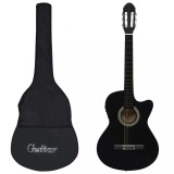 VidaXL Set chitară acustică cu egalizator, 12 piese, 6 corzi, negru