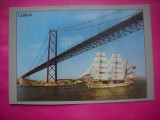 HOPCT 10918 PODUL PONTE SOBRE-LISABONA PORTUGALIA-CORABIE/VAPOR -EUROPA -NECIRCULATA
