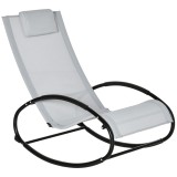 Cumpara ieftin Outsunny Sezlong Ergonomic Zero-Gravity, Design Modern cu Pernă, Material Tesatura Confortabil, Gri | Aosom Romania