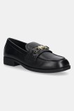 Love Moschino mocasini de piele culoarea negru, cu toc plat, JA10242G1NIA0000