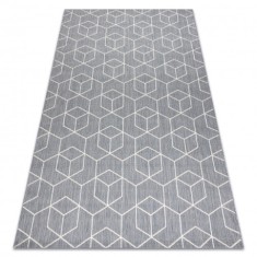 Covor sisal Flat 48655/637 Cuburi 3D, 120x170 cm