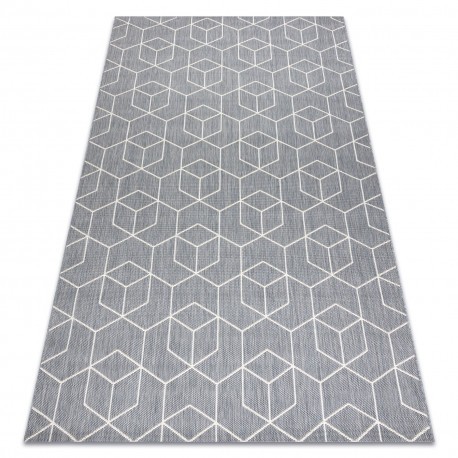 Covor sisal Flat 48655/637 Cuburi 3D, 120x170 cm