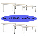 Lot 6 mese de birou Blaha Office Desk - model Alb, dimensiuni 120x80 cm, inaltime ajustabila, second hand, Dab4Office