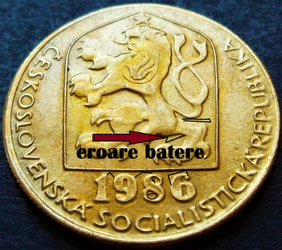 Moneda 20 HALERU - RS CEHOSLOVACIA, anul 1986 *cod 2012 = A.UNC ERORI BATERE foto