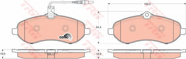 Set placute frana,frana disc PEUGEOT EXPERT platou / sasiu (2007 - 2016) TRW GDB1719